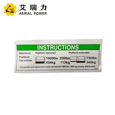 DECAL, INSTRUCT, MAXCAP1000LBS 82726GT For GENIE suppliers